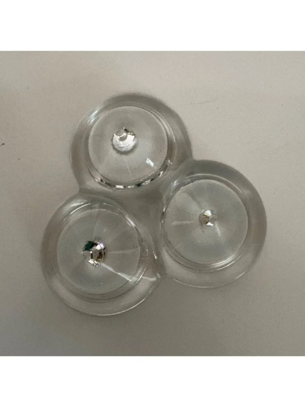 Party Lite Diamond Heavy Clear Glass Triple Tealight Candle Holder Vintage Retir